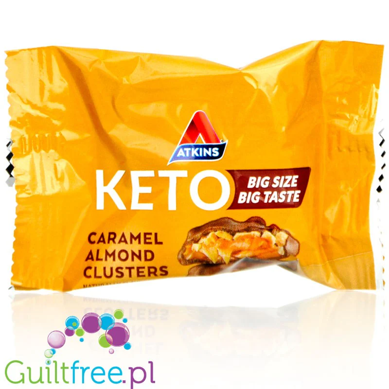Atkins KETO Caramel Almond Clusters box 8pak- keto czekoladki bez cukru z karmelem i migdałami - Image 5
