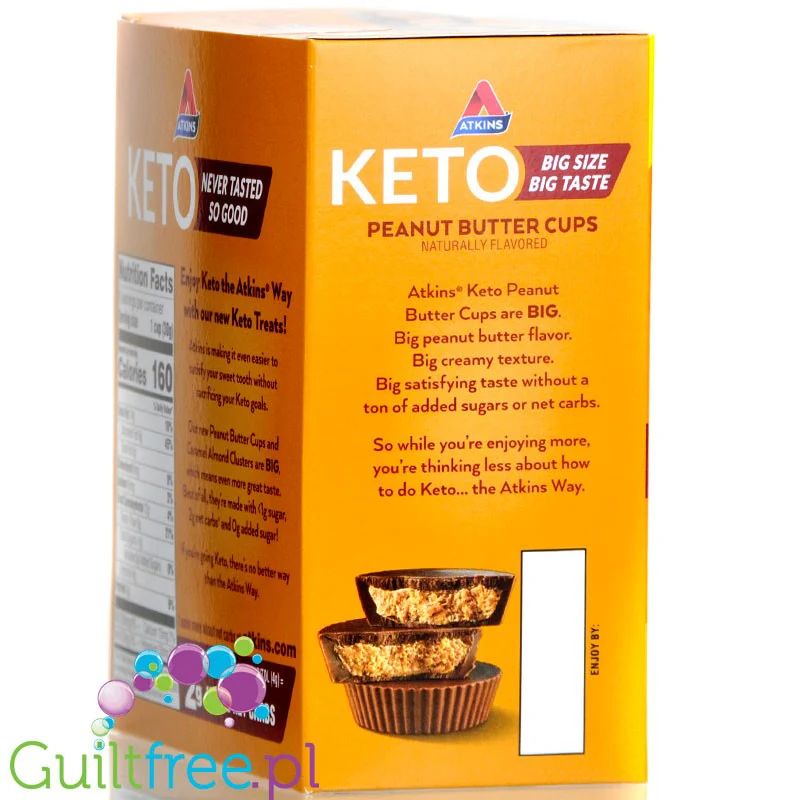 Atkins KETO Peanut Butter Cups box 8pak - keto miseczki z masłem orzechowym - Image 3
