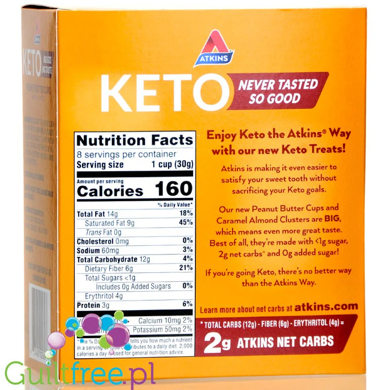 Atkins KETO Peanut Butter Cups box 8pak - keto miseczki z masłem orzechowym - Image 5
