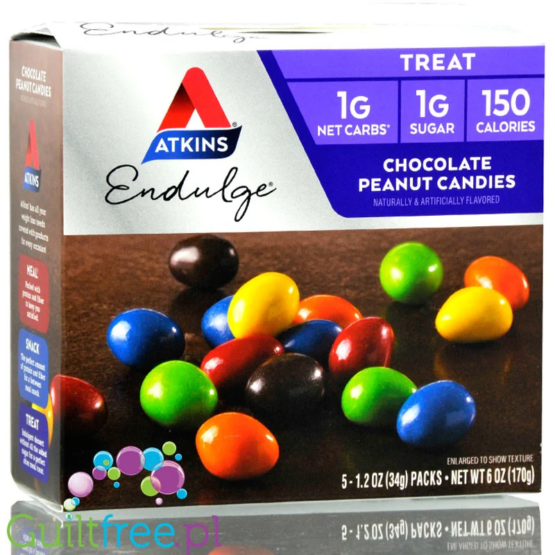 Atkins Endulge Chocolate Peanut Candies - lukrowane drażetki czekoladowe z orzechami 1g cukru - Image 2