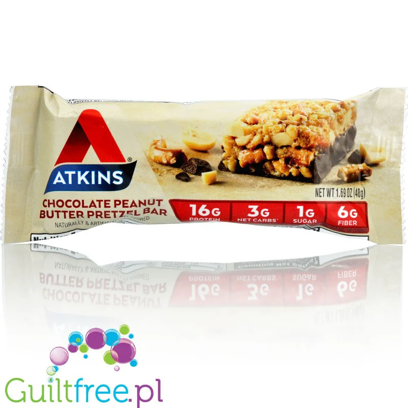 Atkins Meal Chocolate Peanut Butter Pretzel baton proteinowy 16g białka (Czekolada, Masło Orzechowe & Precelki)