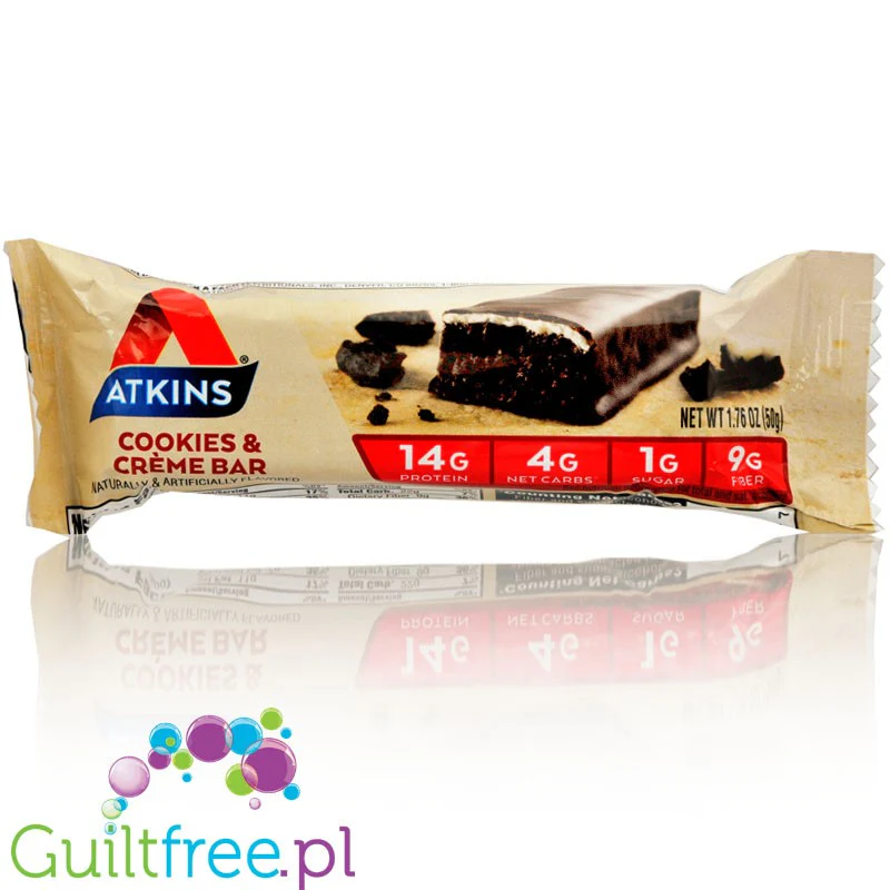 Atkins Meal Cookies n' Creme , baton 14g białka, 1g cukru