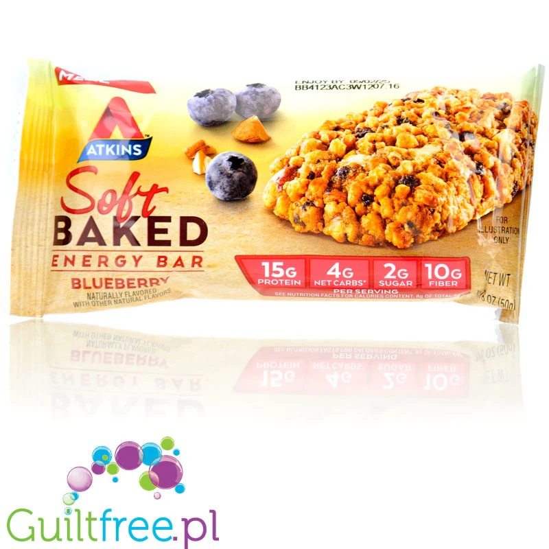 Atkins Meal Soft Baked Blueberry - proteinowy baton śniadaniowy 190kcal & 15g białka