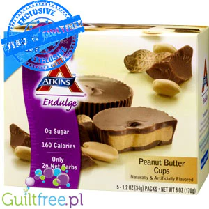 Atkins Endulge Peanut Butter Cups -Miseczki Czekoladowe z Masłem Orzechowym Bez Cukru PUDEŁKO - Image 3