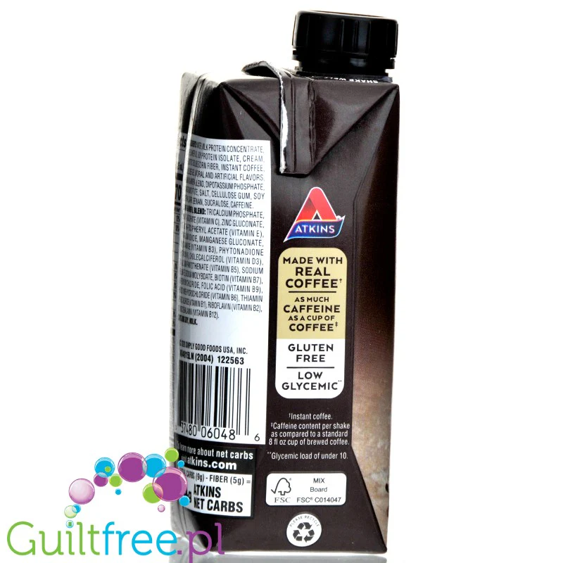 Atkins Iced Coffee RTD Protein Cafe Au Lait - gotowy kawowy koktajl proteinowy z witaminami - Image 2