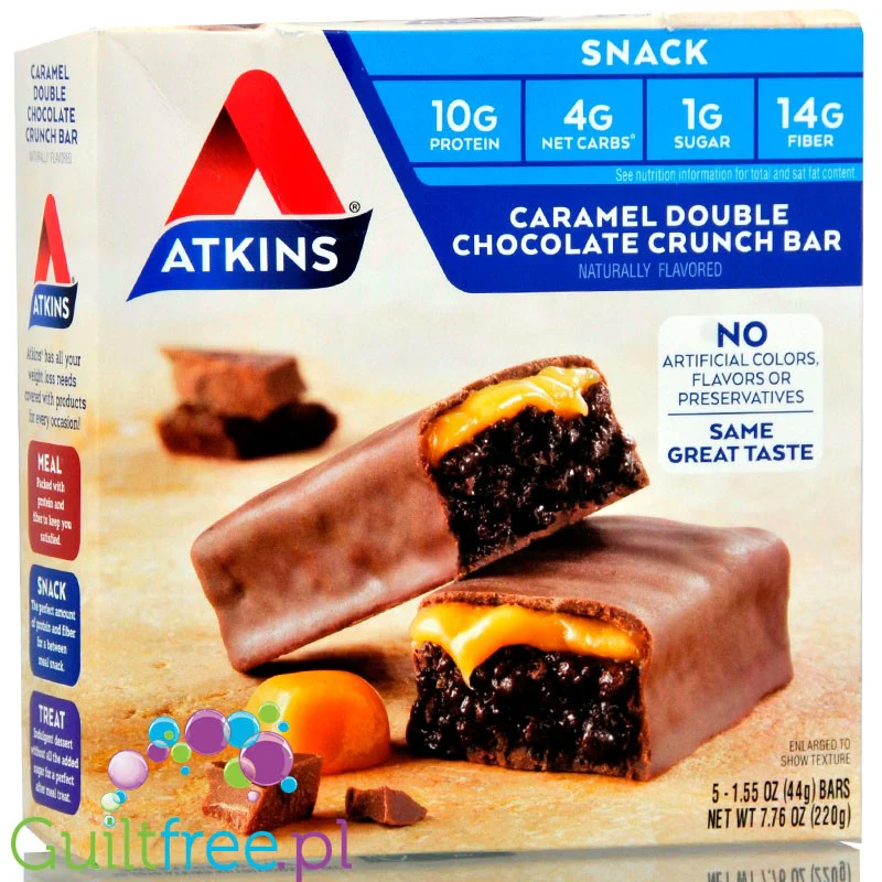 Atkins Snack Caramel Double Chocolate Crunch -Karmel & Mleczna Czekolada, baton białkowy - Image 5