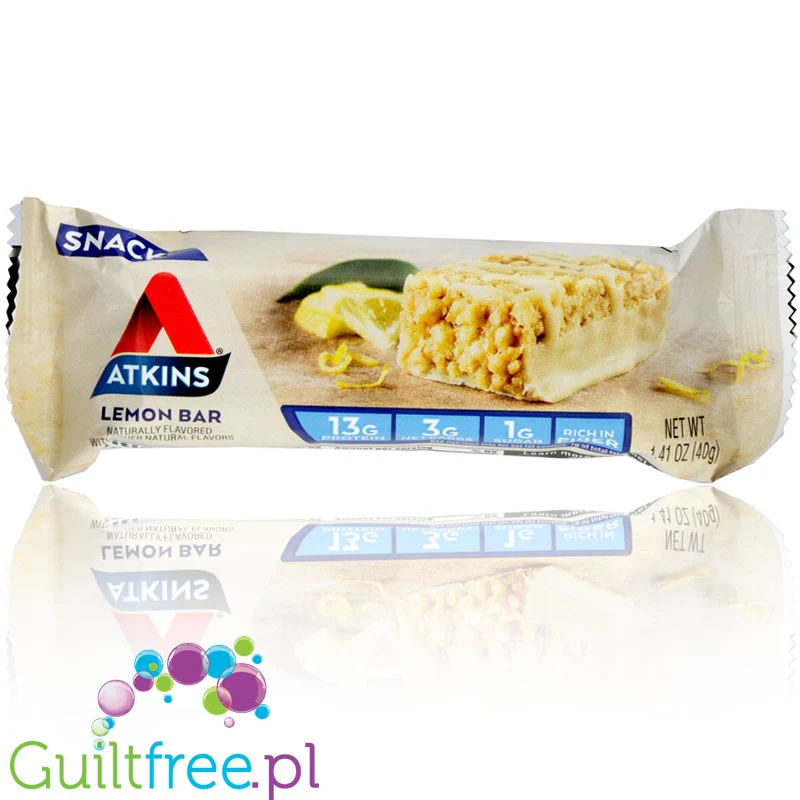 Atkins Snack Lemon Bar - niskocukrowy baton 150kcal & 13g białka bez maltitolu