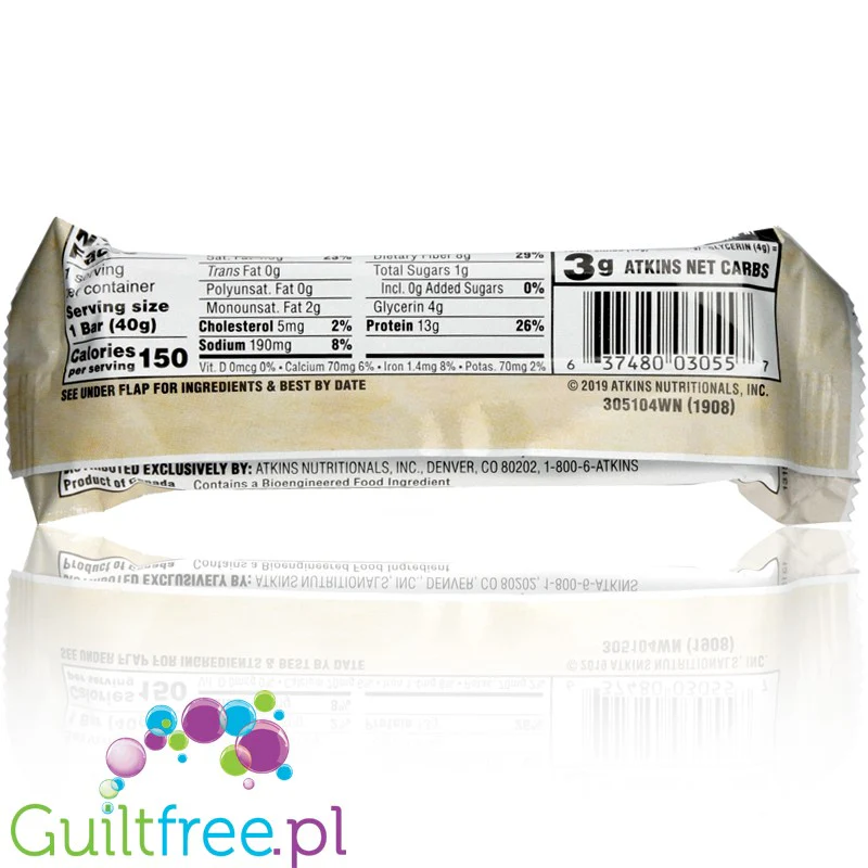 Atkins Snack Lemon Bar - niskocukrowy baton 150kcal & 13g białka bez maltitolu - Image 2