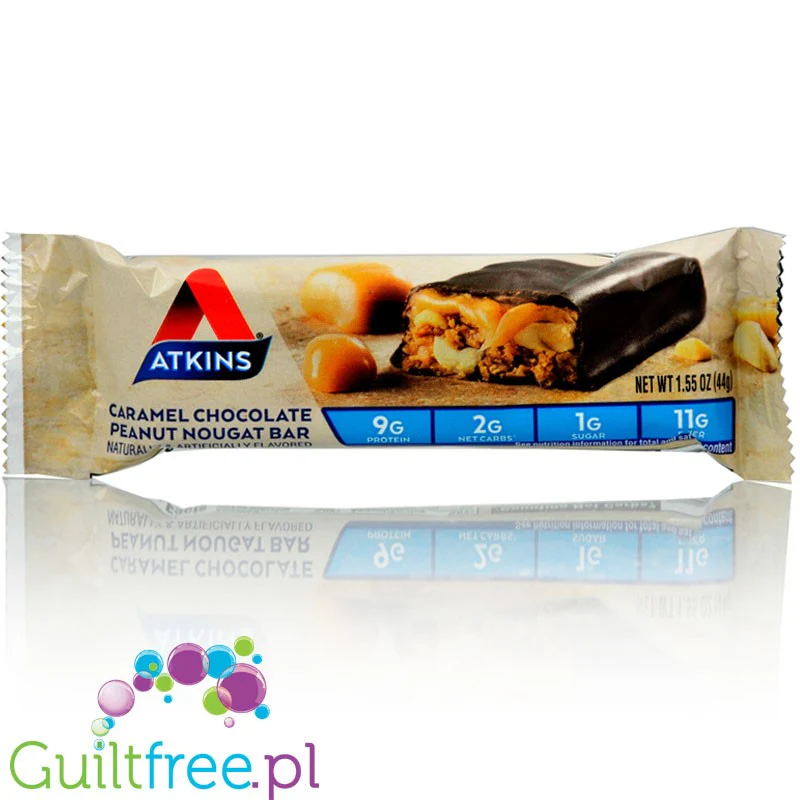 Atkins Snack Caramel Chocolate Peanut Nougat PUDEŁKO x 5 batonów - Image 4