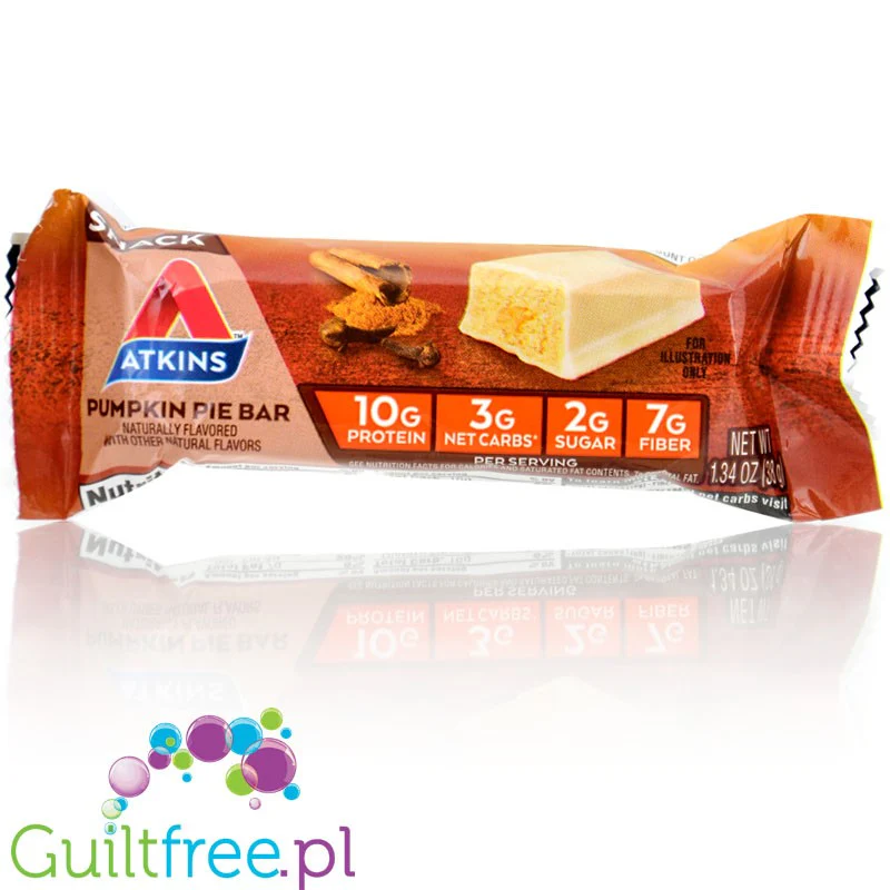 Atkins Snack Pumpkin Pie Bar - niskocukrowy baton proteinowy edycja limitowana 150kcal & 10g białka