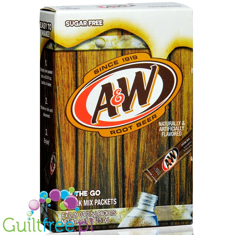 A&W Root Beer Singles to Go - piwo korzenne, saszetki bez cukru, napój instant