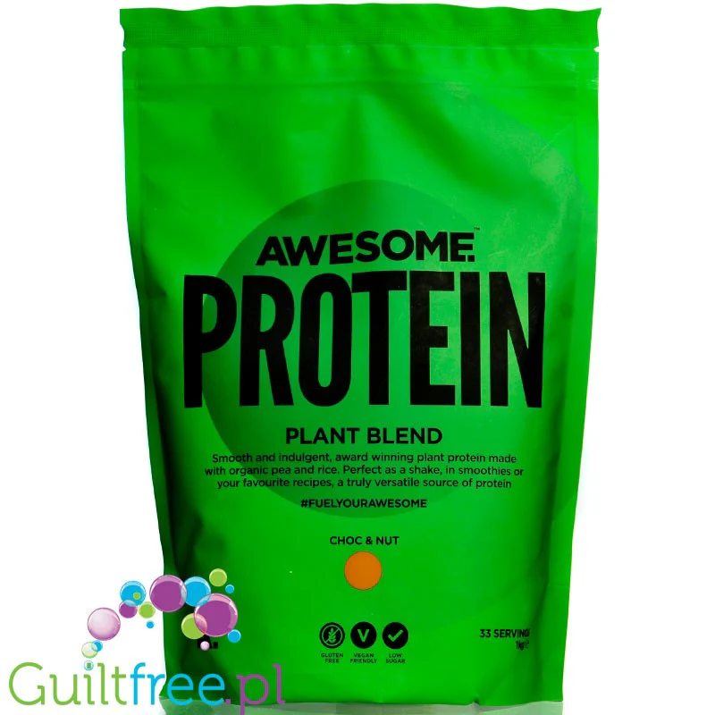 Awesome Vegan Protein Choc n Nut 1KG - wegańska odżywka białkowa bez soi i glutenu