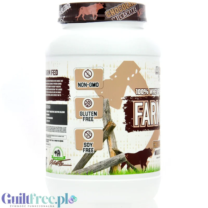 Axe & Sledge Farm Fed, Chocolate Milkshake - unikatowa odżywka białkowa dla wymagających 100% WPI, 25g białka - Image 2