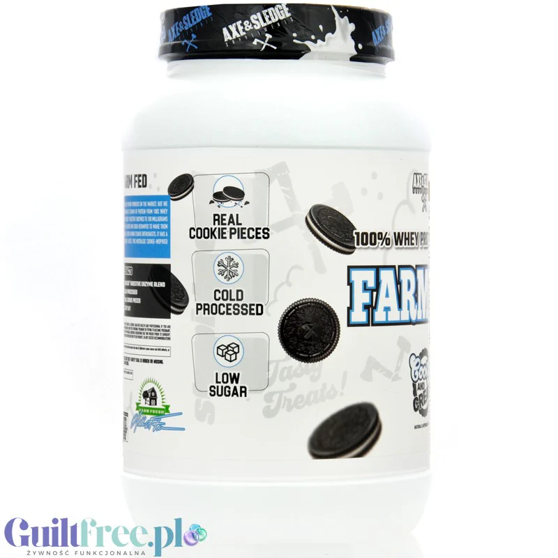 Axe & Sledge Farm Fed, Cookies & Cream - wyśrubowana odżywka białkowa 100% WPI, 25g białka - Image 2