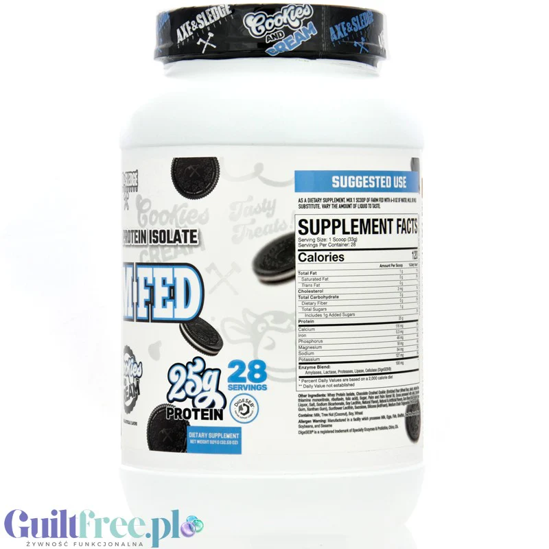 Axe & Sledge Farm Fed, Cookies & Cream - wyśrubowana odżywka białkowa 100% WPI, 25g białka - Image 5