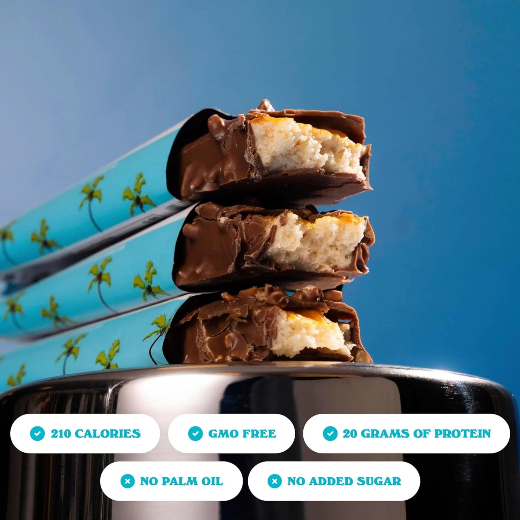 Barebells Protein Bar Coco Caramel Almond USA -  baton proteinowy migdałowo-kokosowy z karmelem i czekoladą - Image 2