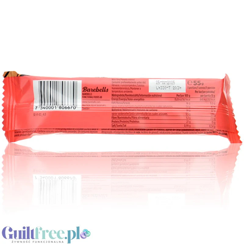 Barebells Vegan Fudge Brownie - wegański baton białkowy o smaku ciasta czekoladowego - Image 2