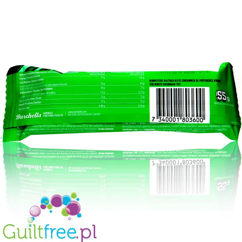 Barebells Vegan Protein Bar Hazelnut & Nougat - wegański baton białkowy Nugat & Orzechy Laskowe - Image 4
