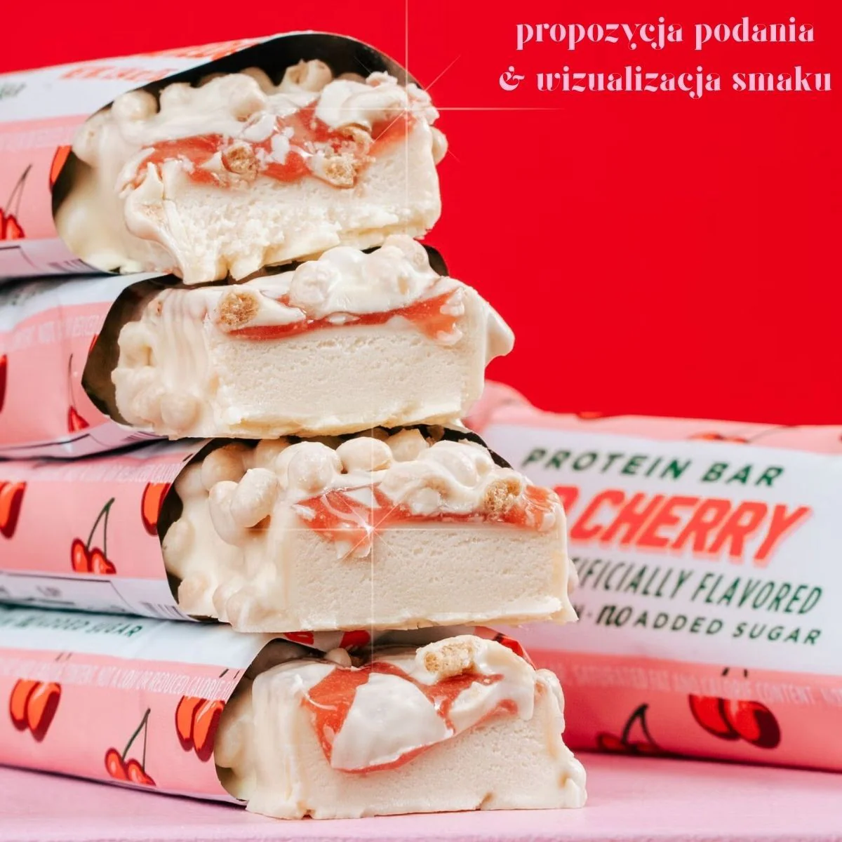 Barebells Wild Cherry - miękki baton białkowy z nadzieniem wiśniowym w polewie z białej czekolady - Image 3