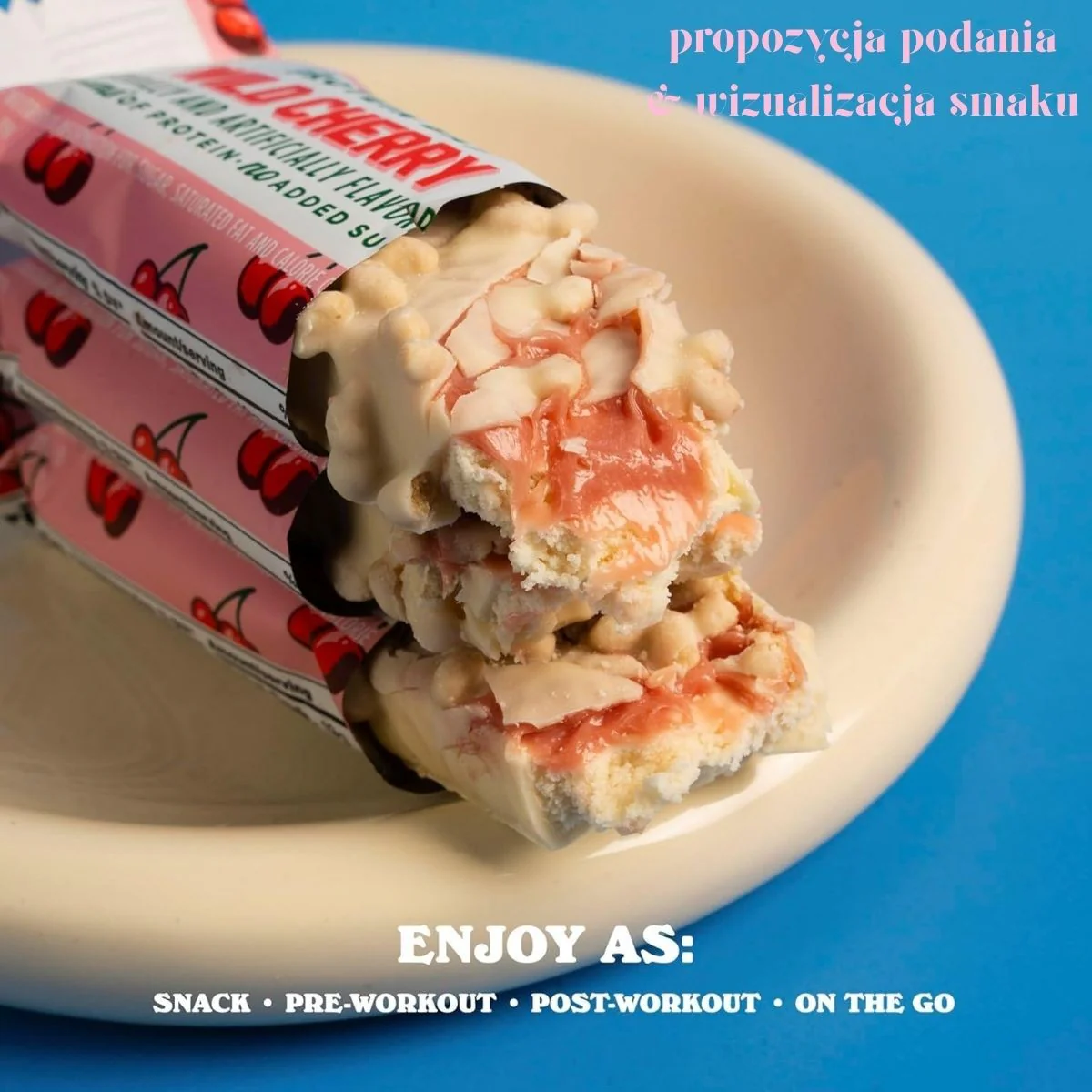 Barebells Wild Cherry - miękki baton białkowy z nadzieniem wiśniowym w polewie z białej czekolady - Image 4