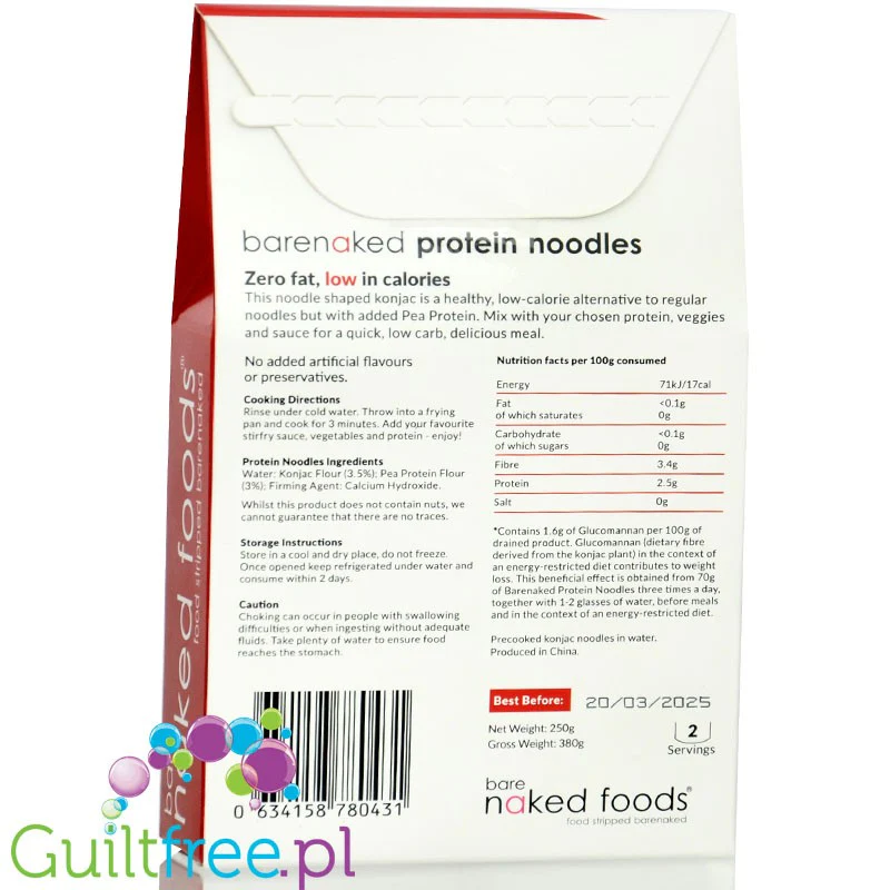 BareNaked Protein Noodles 21kcal - proteinowy makaron shirataki, nitki - Image 4