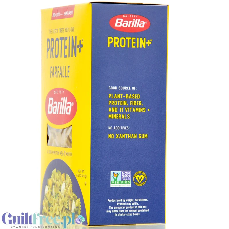 Barilla Protein+ Farfalle - makaron proteinowy z białkiem grochu, ciecierzycy i witaminami, Kokardki - Image 2