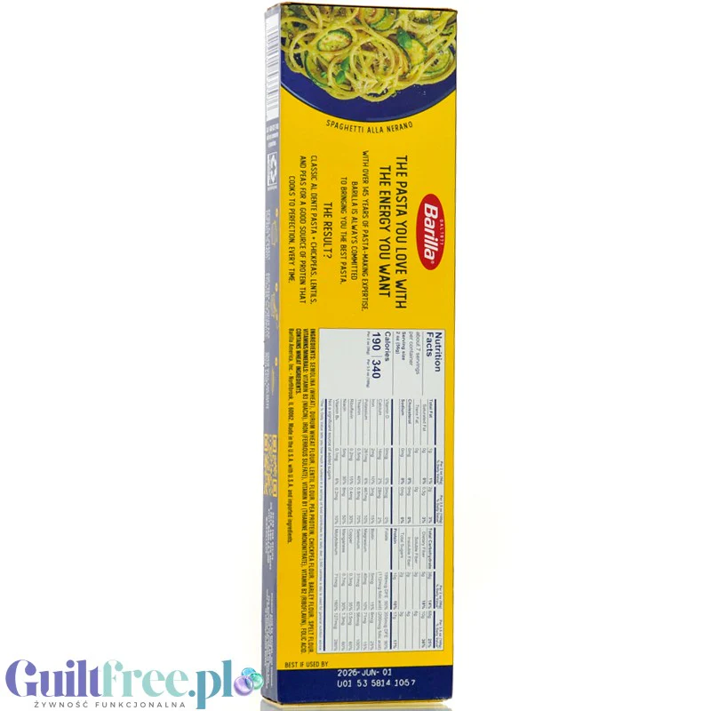 Barilla Protein+ Spaghetti - makaron proteinowy z białkiem grochu, ciecierzycy i witaminami - Image 3