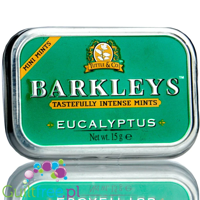 Barkley's Eucalyptus Mints - miętówki eukaliptusowe bez cukru w ozdobnej puszce