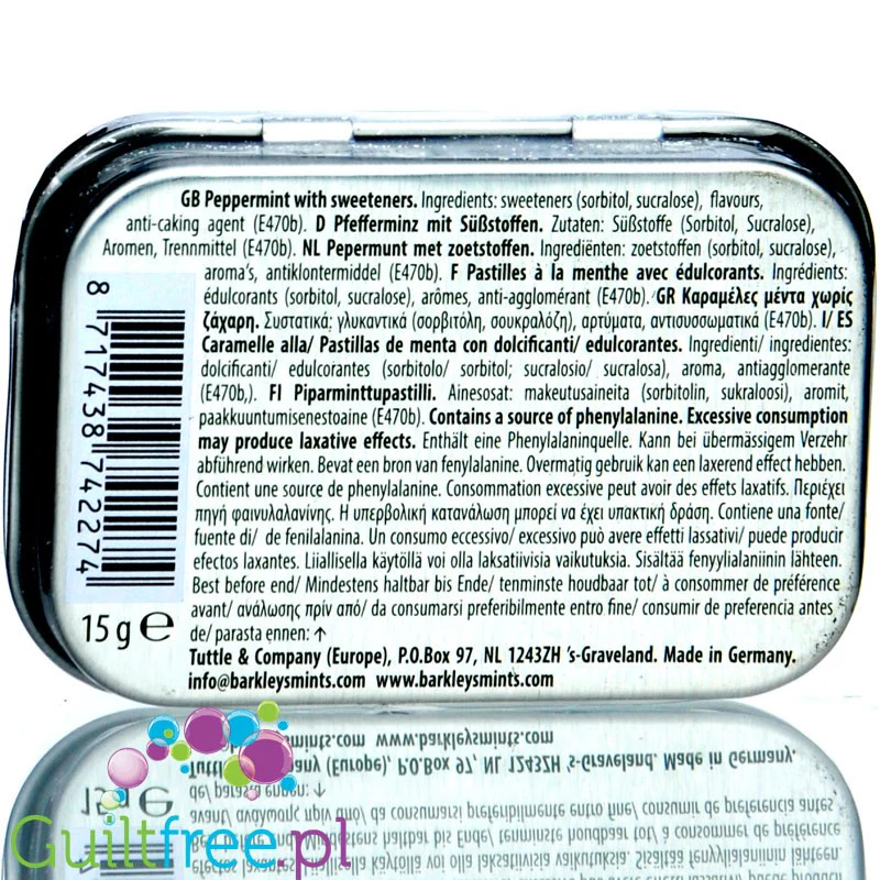 Barkley's Eucalyptus Mints - miętówki eukaliptusowe bez cukru w ozdobnej puszce - Image 2