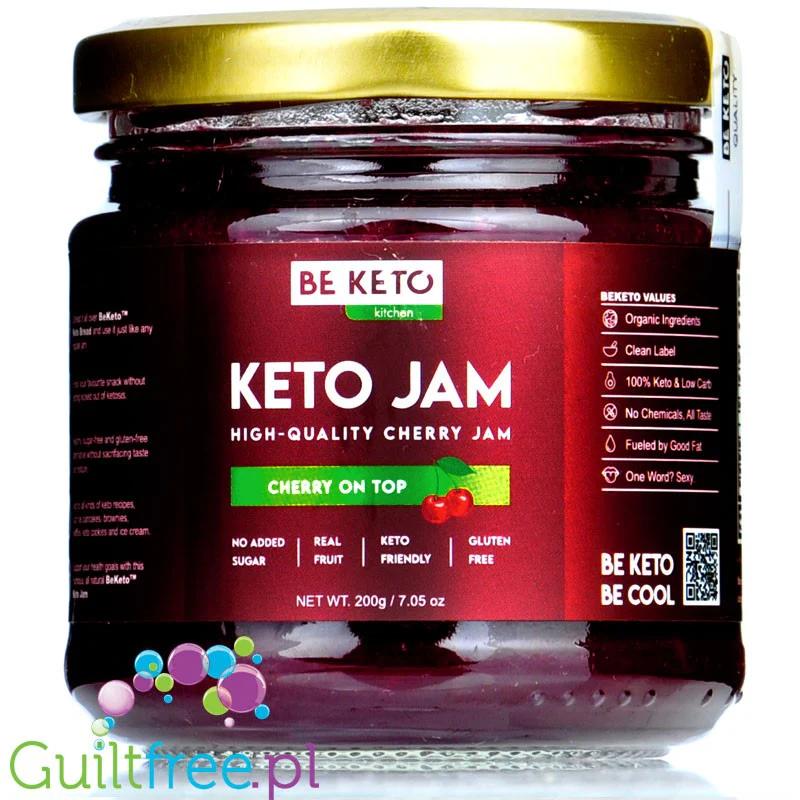 BeKeto Jam Cherry on Top - Keto Dżem™ Doskonale Wiśniowy 47kcal z erytrolem i ksylitolem