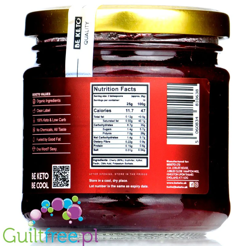 BeKeto Jam Cherry on Top - Keto Dżem™ Doskonale Wiśniowy 47kcal z erytrolem i ksylitolem - Image 3