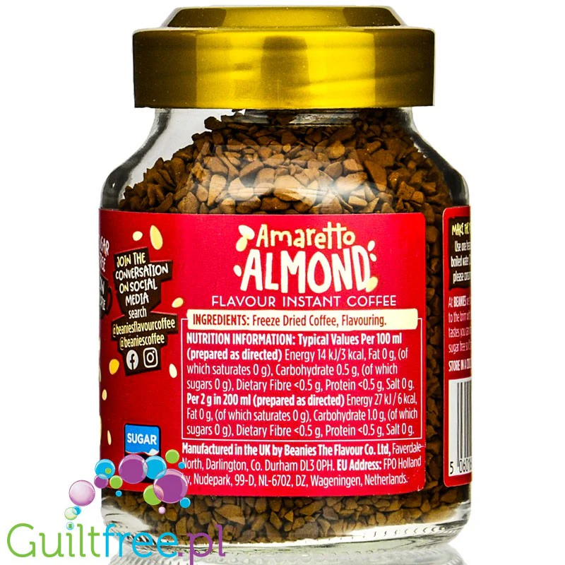 Beanies Amaretto Almond - liofilizowana, aromatyzowana kawa instant 2kcal - Image 3