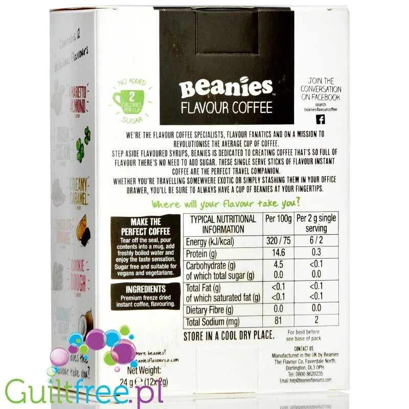 Beanies Christmas Variety Pack - 12 saszetek świątecznych smaków, liofilizowana, aromatyzowana kawa instant 2kcal - Image 2