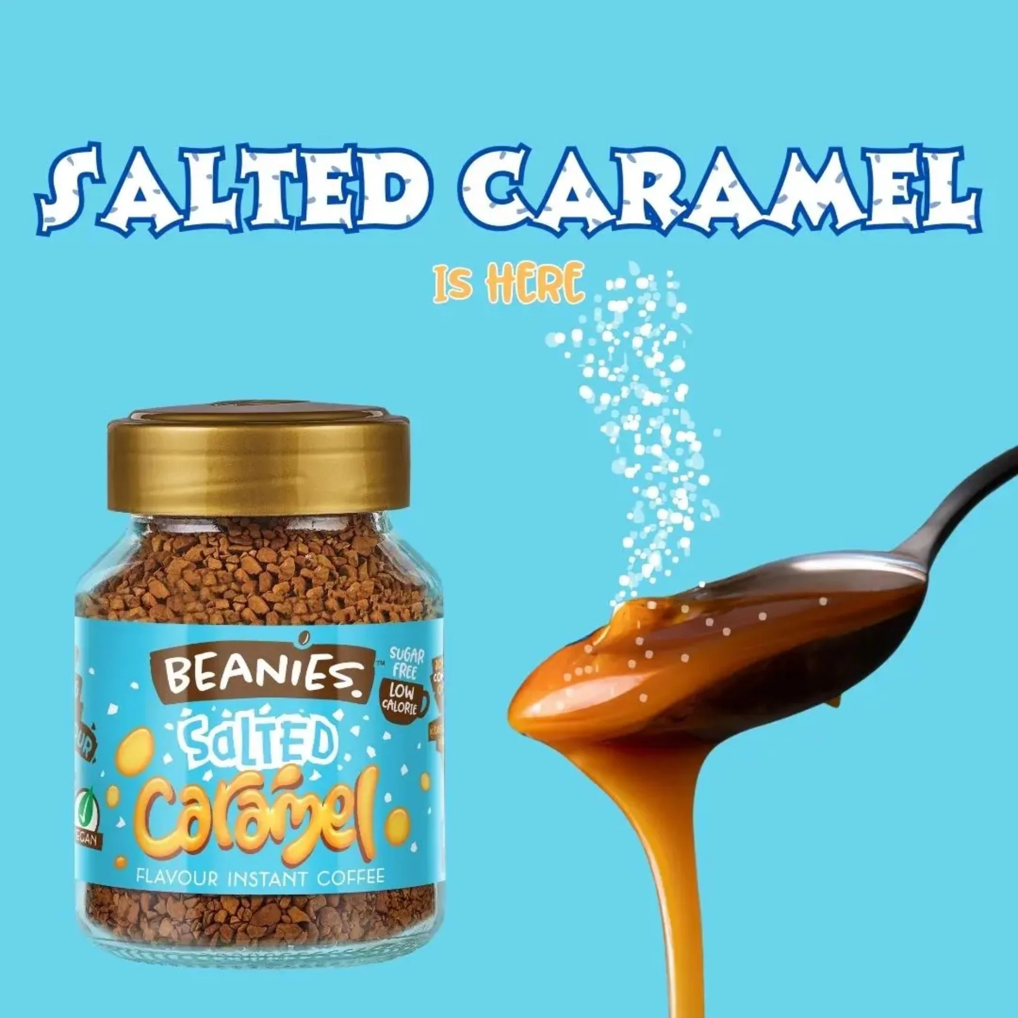 Beanies Salted Caramel - liofilizowana smakowa kawa instant 2kcal, smak Solony Karmel - Image 2