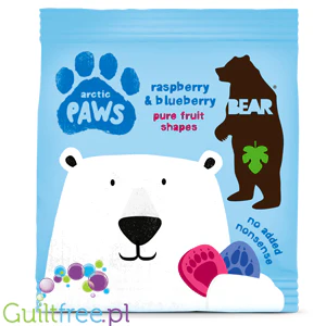Bear Paws Raspberry & Blueberry - zdrowa przekąska dla dzieci 100% owoców Maliny & Jagody - Image 2