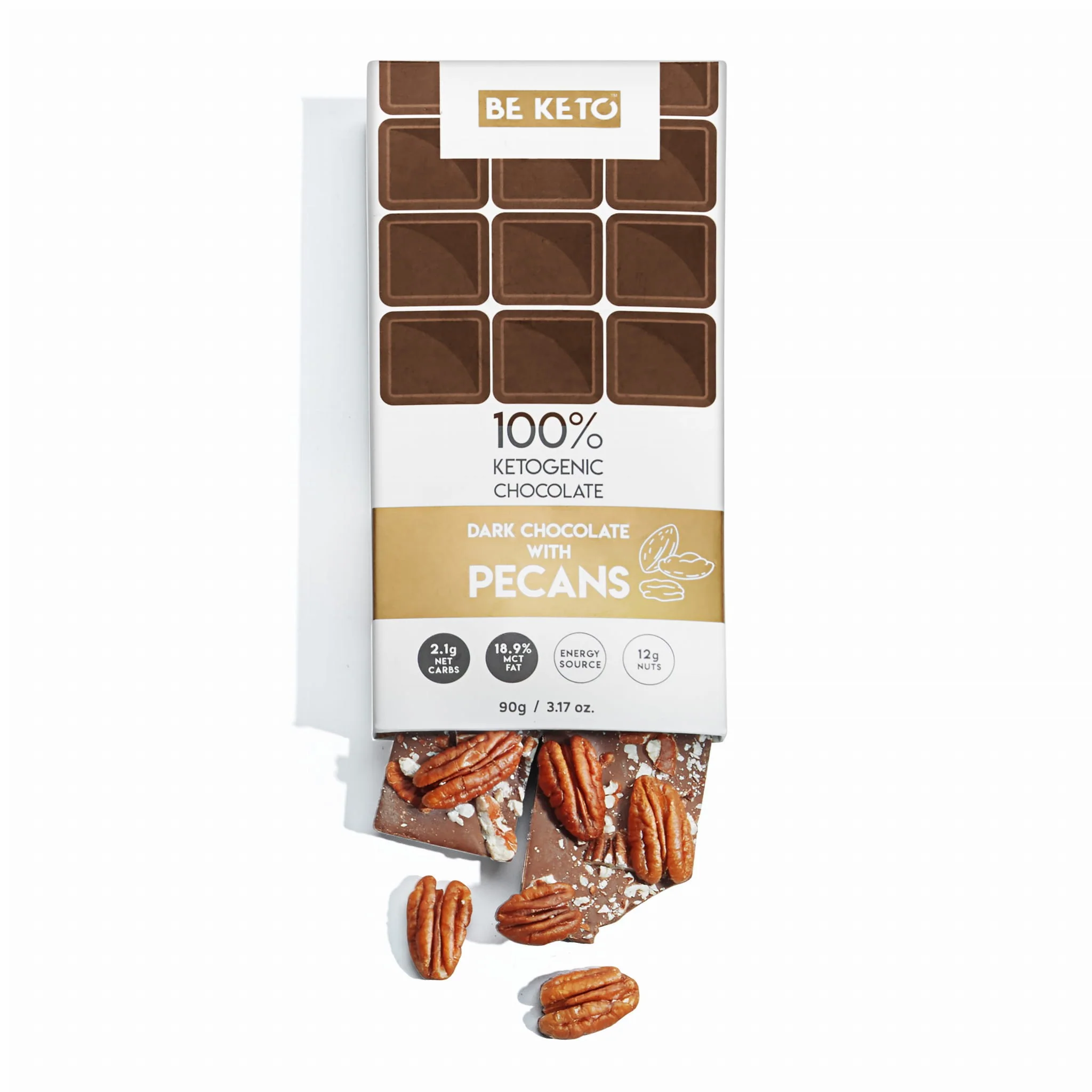 BeKeto™ 70% Cocoa Vegan Magic Pecans - wegańska ketogeniczna czekolada bez dodatku cukru z pekanami - Image 2