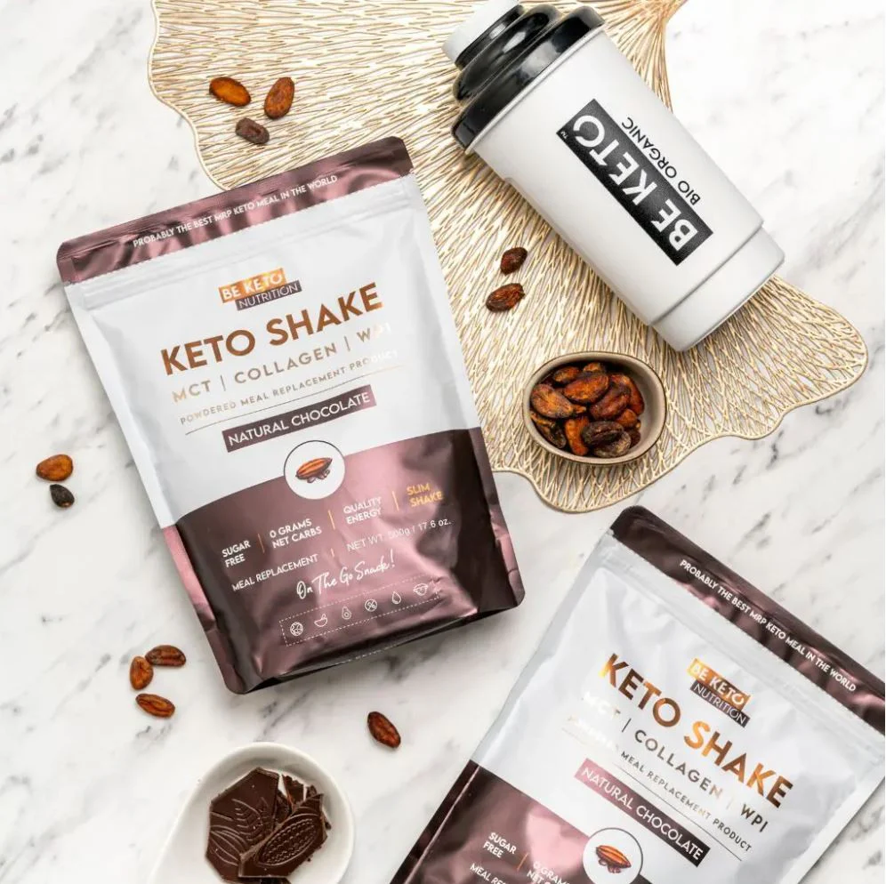 BeKeto Diet Keto Shake MCT & Collagen Natural Chocolate - wysokobiałkowy shake z MCT i kolagenem, Naturalna czekolada - Image 2