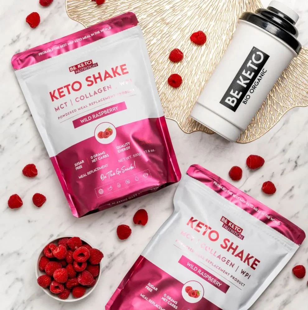 BeKeto Diet Keto Shake MCT & Collagen Wild Raspberry - shake proteinowy z MCT i kolagenem, Dzika Malina - Image 2