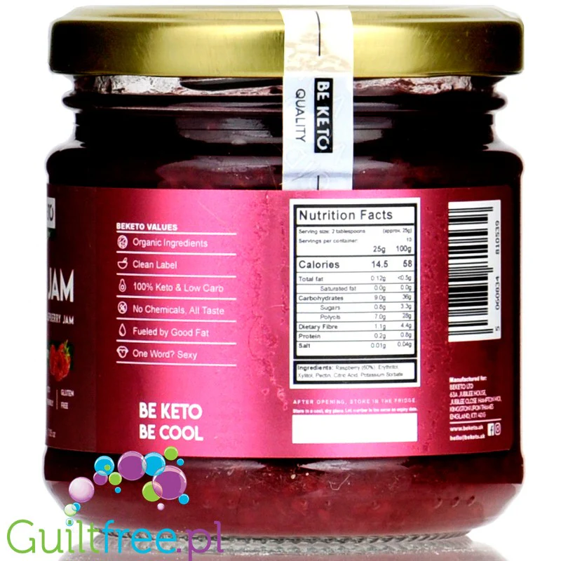BeKeto Jam Super Raspberry - Keto Dżem™ Super Malina 58kcal z erytrolem i ksylitolem - Image 4