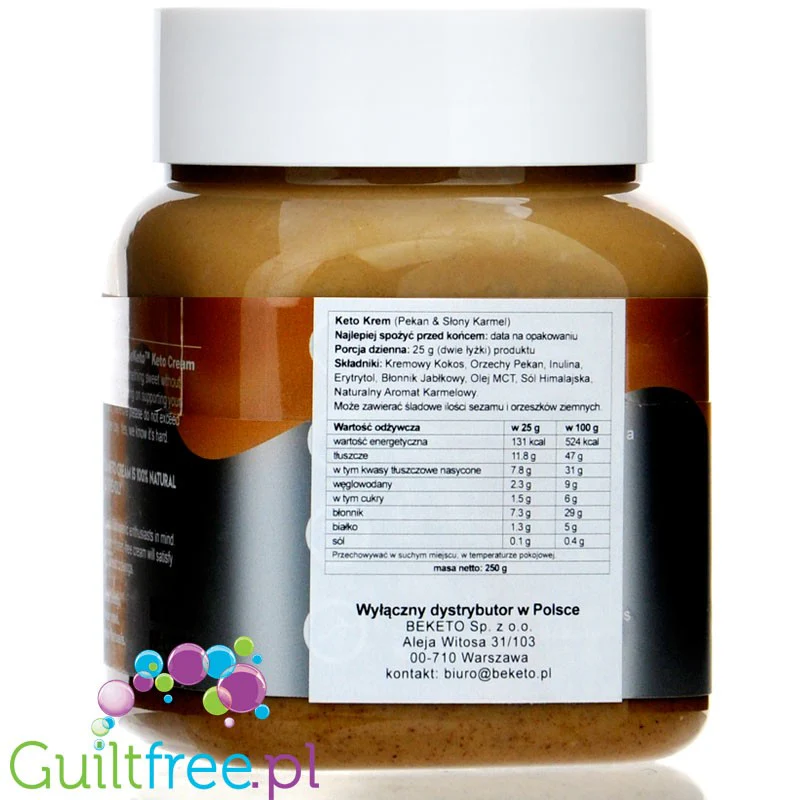 BeKeto Keto Krem™ Pecan & Salted Caramel - krem pekanowo-karmelowy z MCT - Image 2