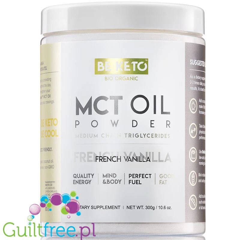 BeKeto™ MCT French Vanilla - olej MCT w proszku, smak waniliowy, z erytrolem