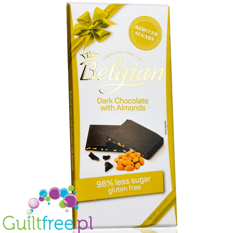 Belgian Dark Chocolate& Almonds - gorzka czekolada z migdałami 98% mniej cukru