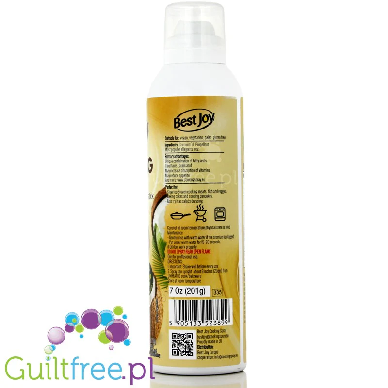 Best Joy Coconut Cooking Spray 400g - olej kokosowy w spray'u do bezkalorycznego smażenia - Image 4