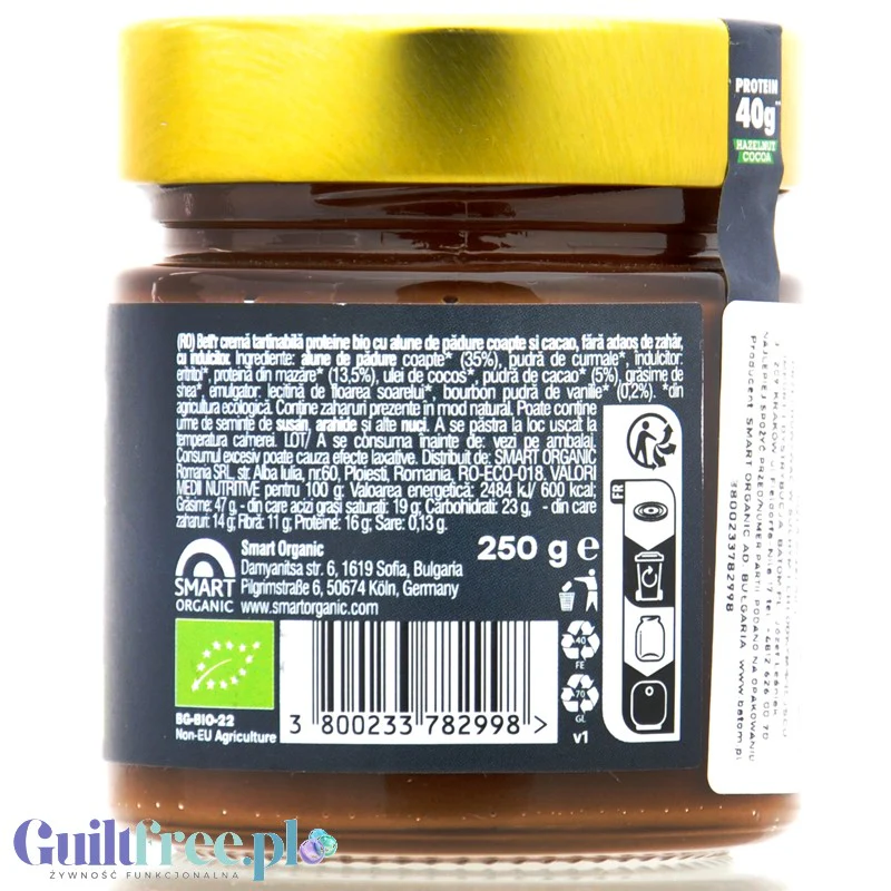Bett'r Hazelnut Cocoa Protein Spread - wegański krem proteinowy z orzechów laskowych z czekoladą bez dodatku cukru - Image 2