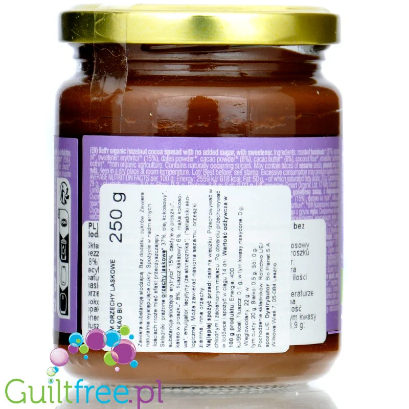 Bett'r Hazelnut Cocoa Spread - wegański krem czekoladowo-orzechowy bez cukru z erytrolem - Image 4