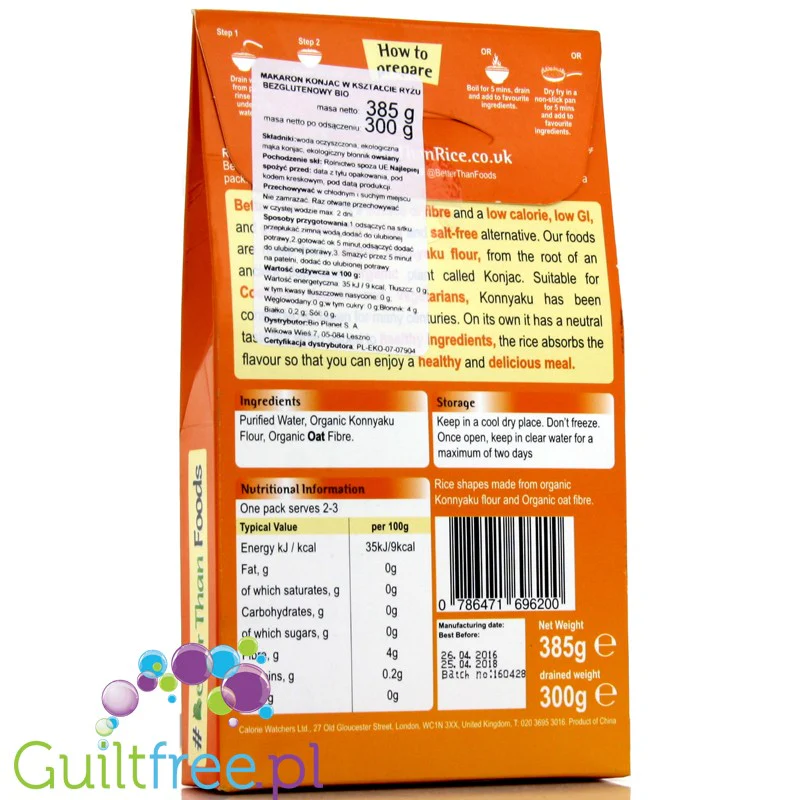 Better than Rice, organiczny makaron shirataki 9 kcal - Image 3