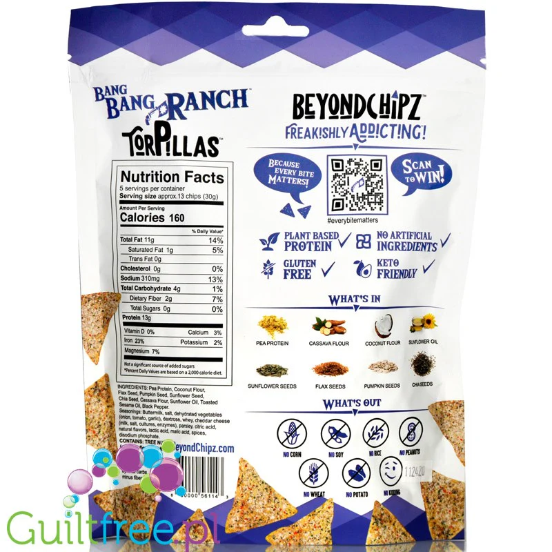 BeyondChipz Torpillas Bang Bang Ranch - keto chrupki z cheddarem i maślanką - Image 2