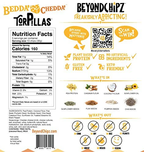 BeyondChipz Torpillas Bedda Chedda - keto chrupki cheddarowe tortilla - Image 3