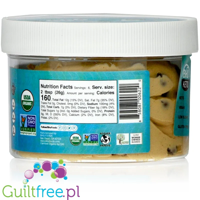 Bhu Foods Keto Cookie Dough Chocolate Chip - keto masa ciasteczkowa, wegańska, organiczna, bez cukru i glutenu - Image 10