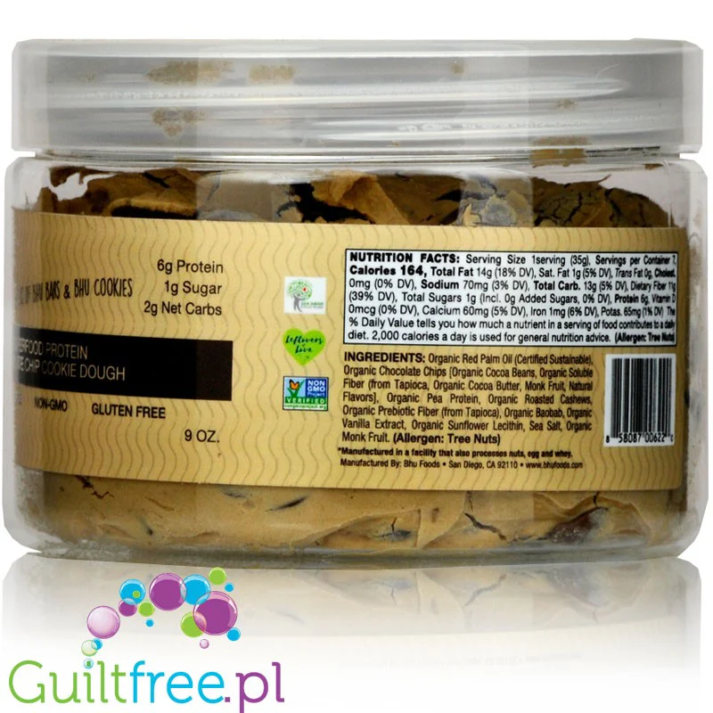 Bhu Foods Keto Cookie Dough Chocolate Chip - keto masa ciasteczkowa, wegańska, organiczna, bez cukru i glutenu - Image 7